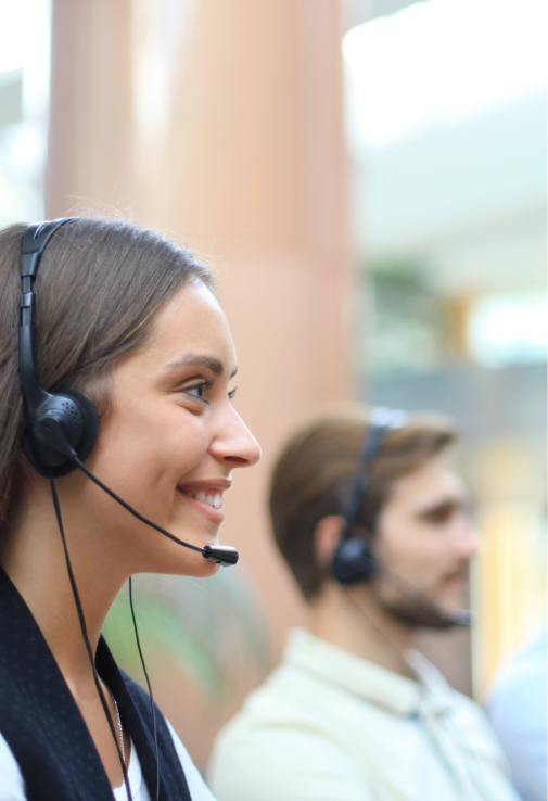 Customer service specialists helping customers