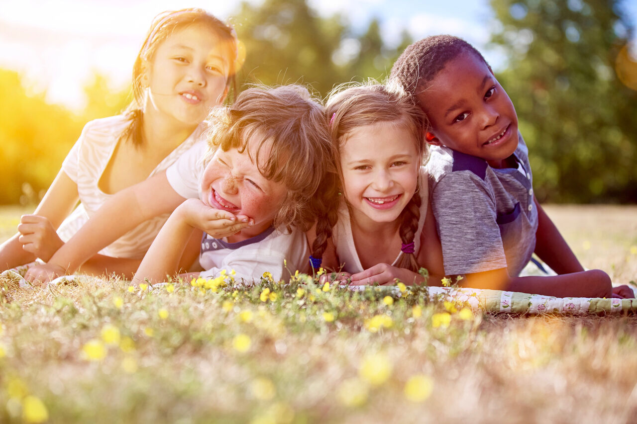 Mother and son looking at a globe